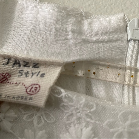 Jazz Style Size 13 Lace White Holiday Special Occasion Formal Flower Girl Dress - Picture 6 of 9